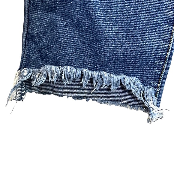 Forever 21 Womens Distressed Denim Bib Overalls Size 26 Torn Ripped Medium Wash - Picture 6 of 9